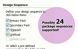 Palletizing and Package Design Software - Mutiple packaging sequences supported