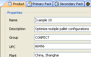 Palletizing and Package Design Software - Tab system for easy design